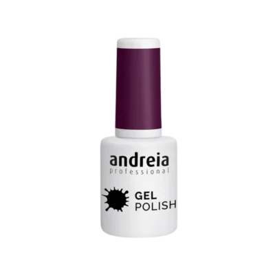 Verniz gel Andreia Professional Gel Polish em embalagem branca e roxa