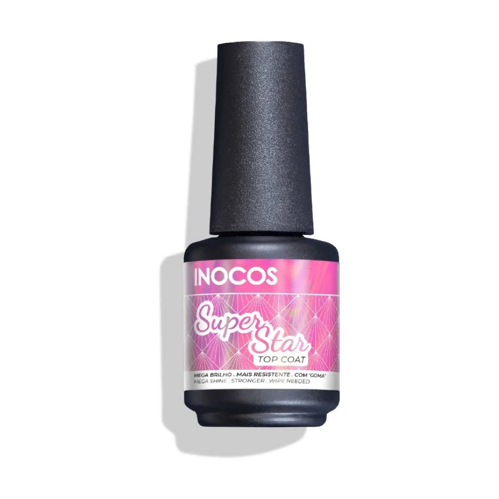 Verniz Gel Inocos Top Coat Super Star, 15 ml